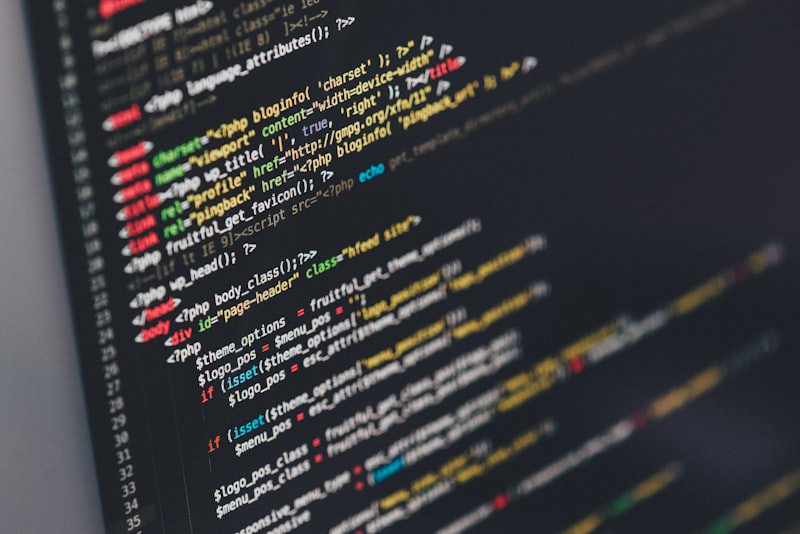 Website development code on screen